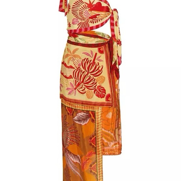 FARM Rio Mixed Scarves One Shoulder Dress - Picture 3 of 5